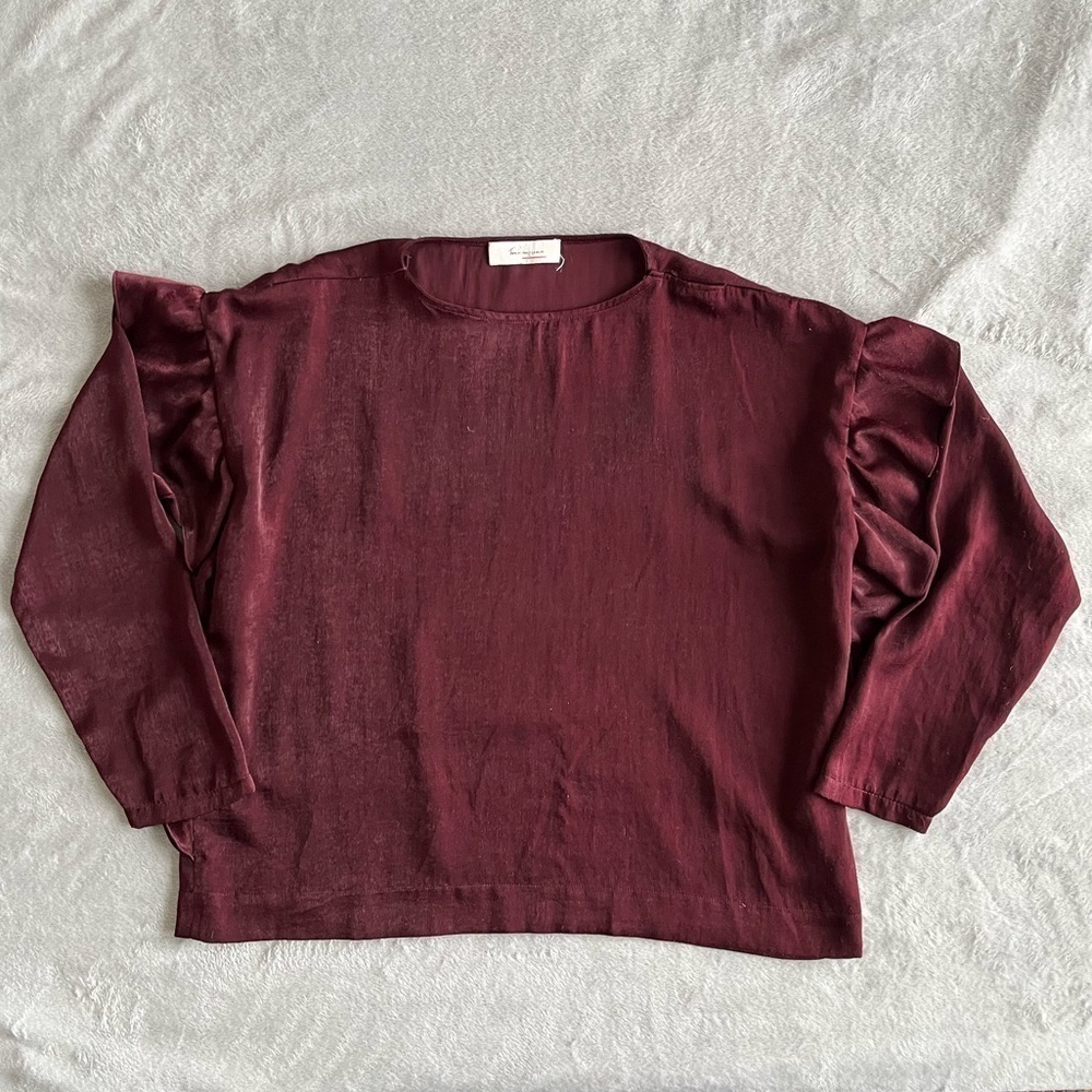 Vince Camuto Satin Blouse Top Shirt Size Small
